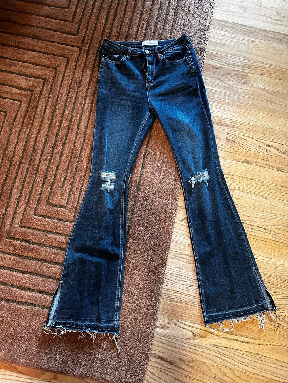 KanCan Dark Blue Distressed ATL Bell Jeans
